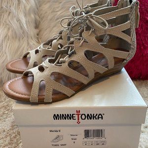 Minnetonka Merida II Sandal in Sand Leather